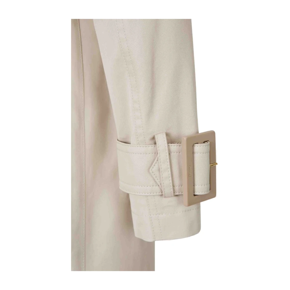 Herno Beige Katoenen Double-breasted Trenchcoat Beige Dames