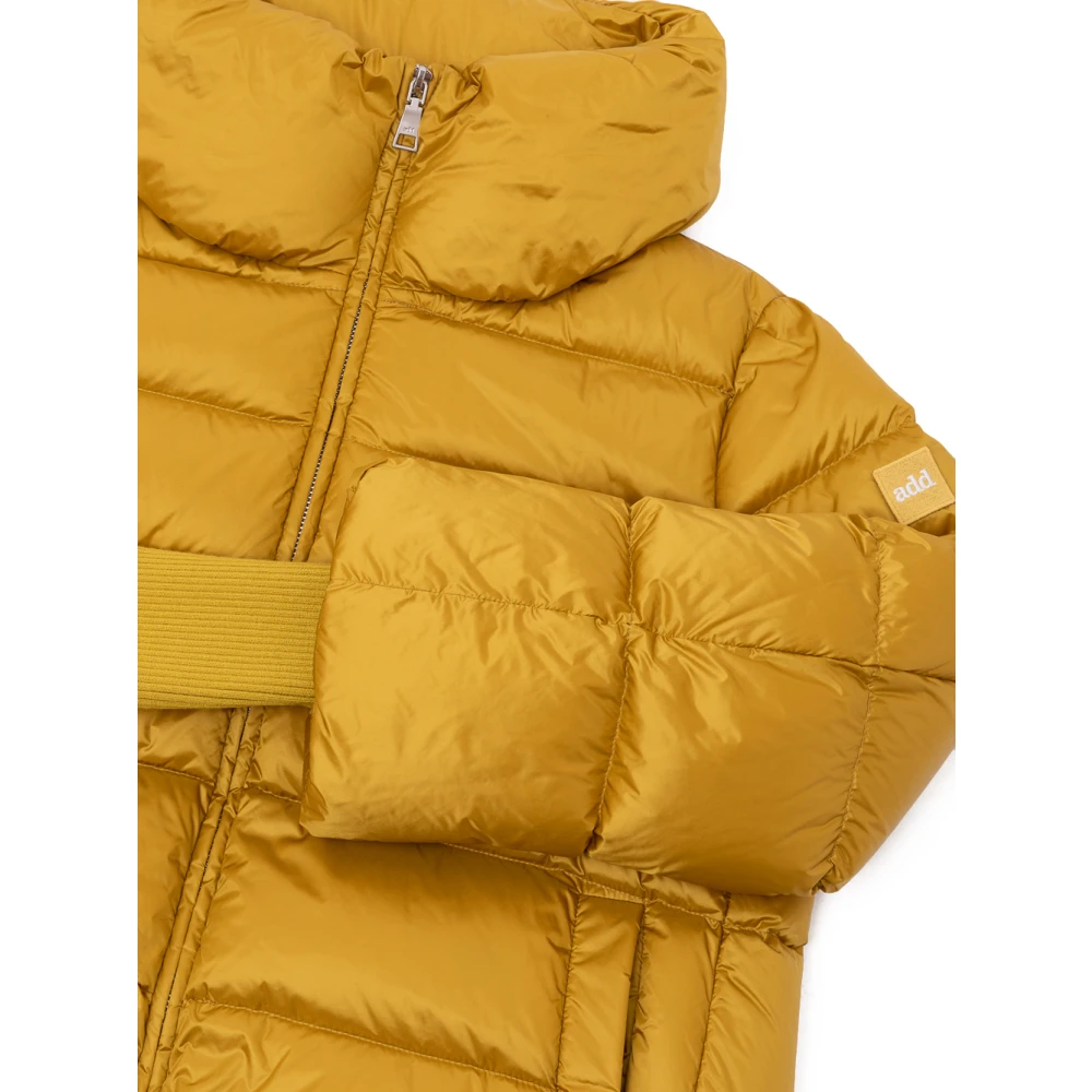 add Afneembare gebreide manchetten donsjack Yellow Dames