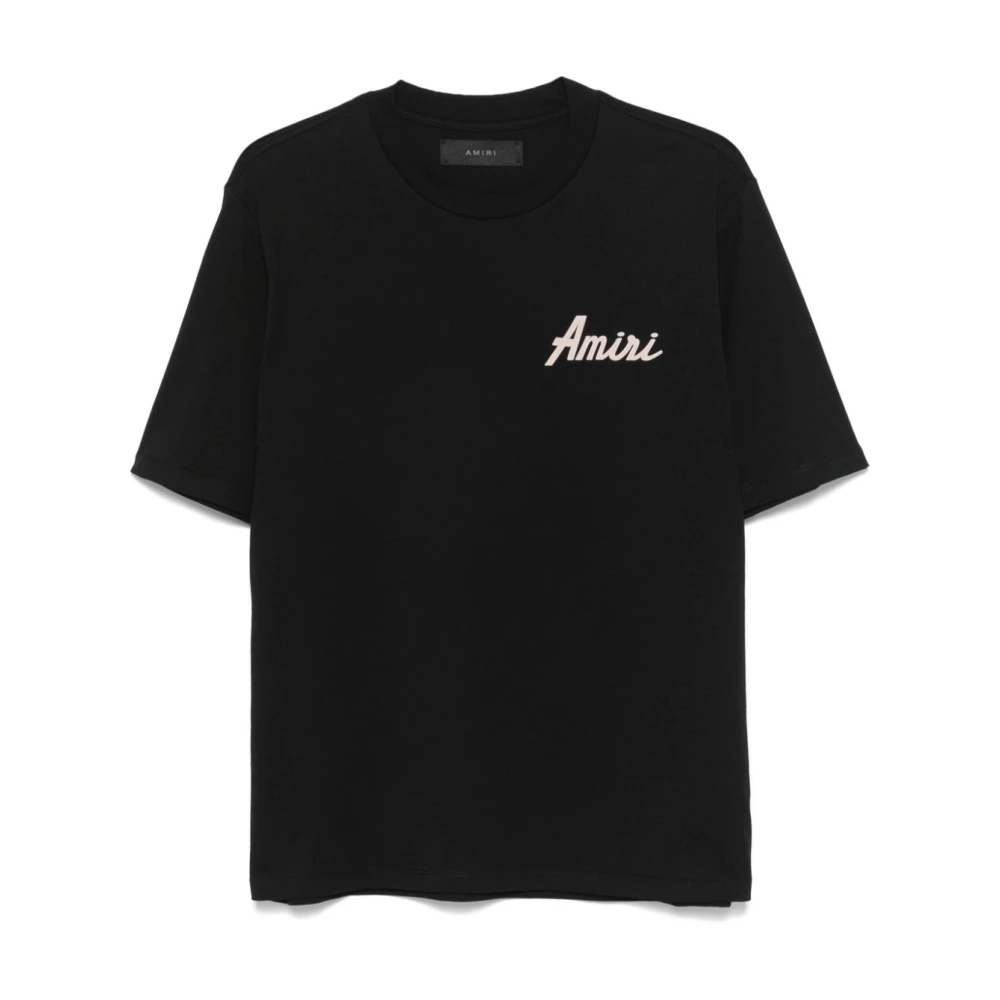 Amiri Zwarte Crew Neck T-shirt met Logo Black Heren