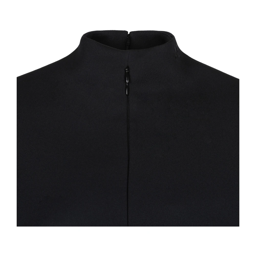 Courrèges Zwarte Minijurk met Wijd Uitlopende Mouwen Black Dames