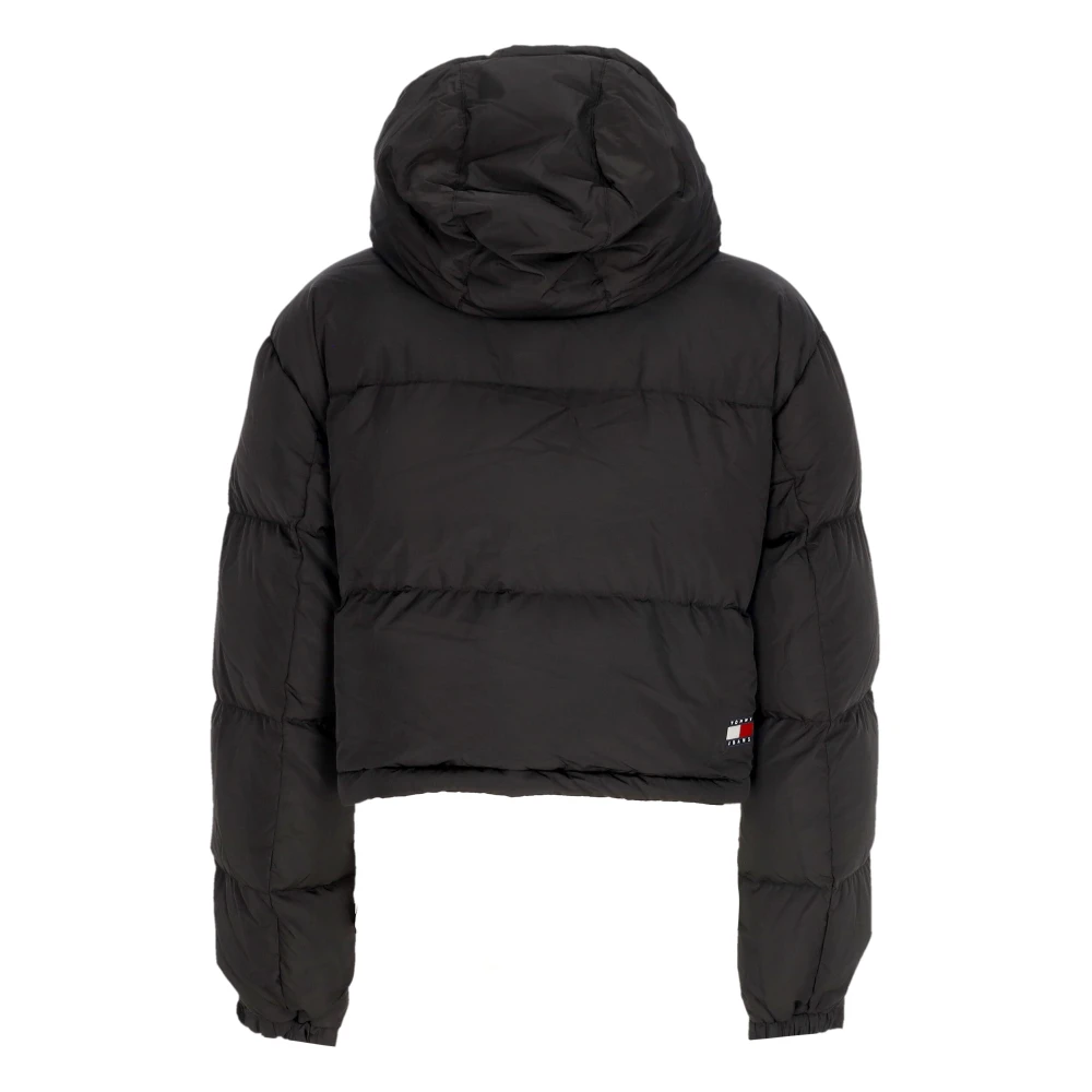 Tommy Hilfiger Zwarte Pufferjas met hoge kraag Black Dames