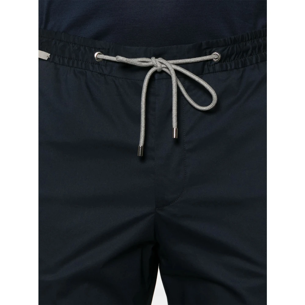 Corneliani Katoenen Trekkoordbroek met Zakken Blue Heren