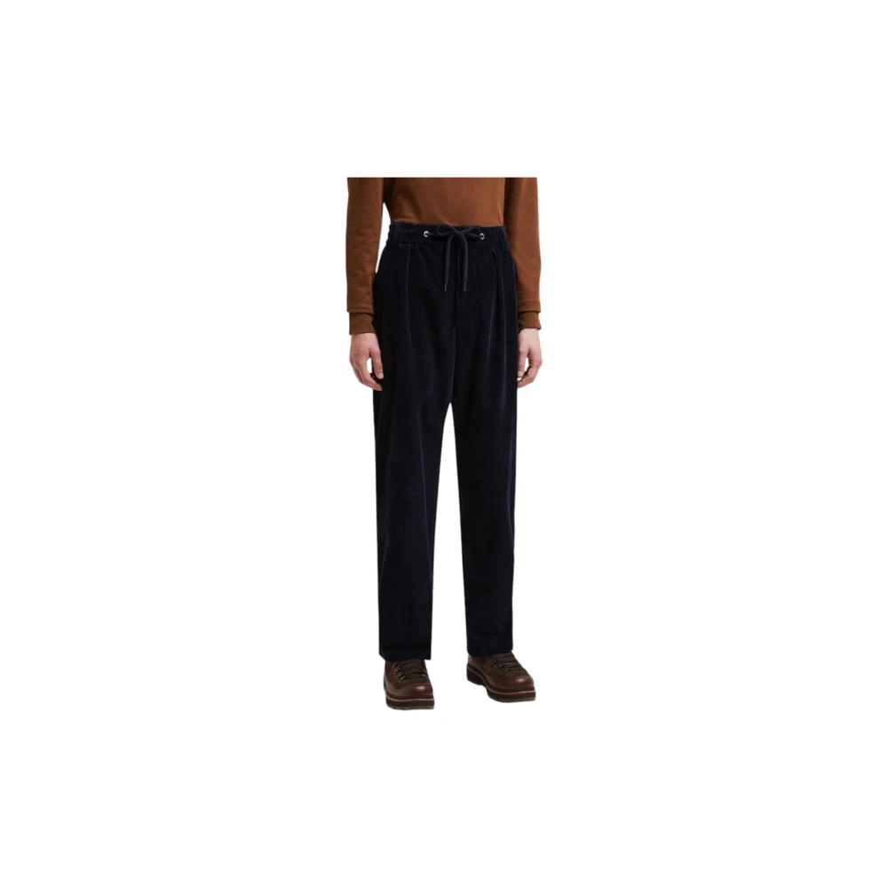 Moncler Navy Corduroy Joggingbroek Blue Heren
