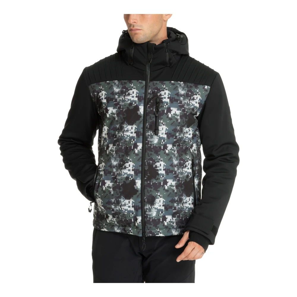 Emporio Armani EA7 Abstract Multicolor Ski Jas met Capuchon Multicolor Heren
