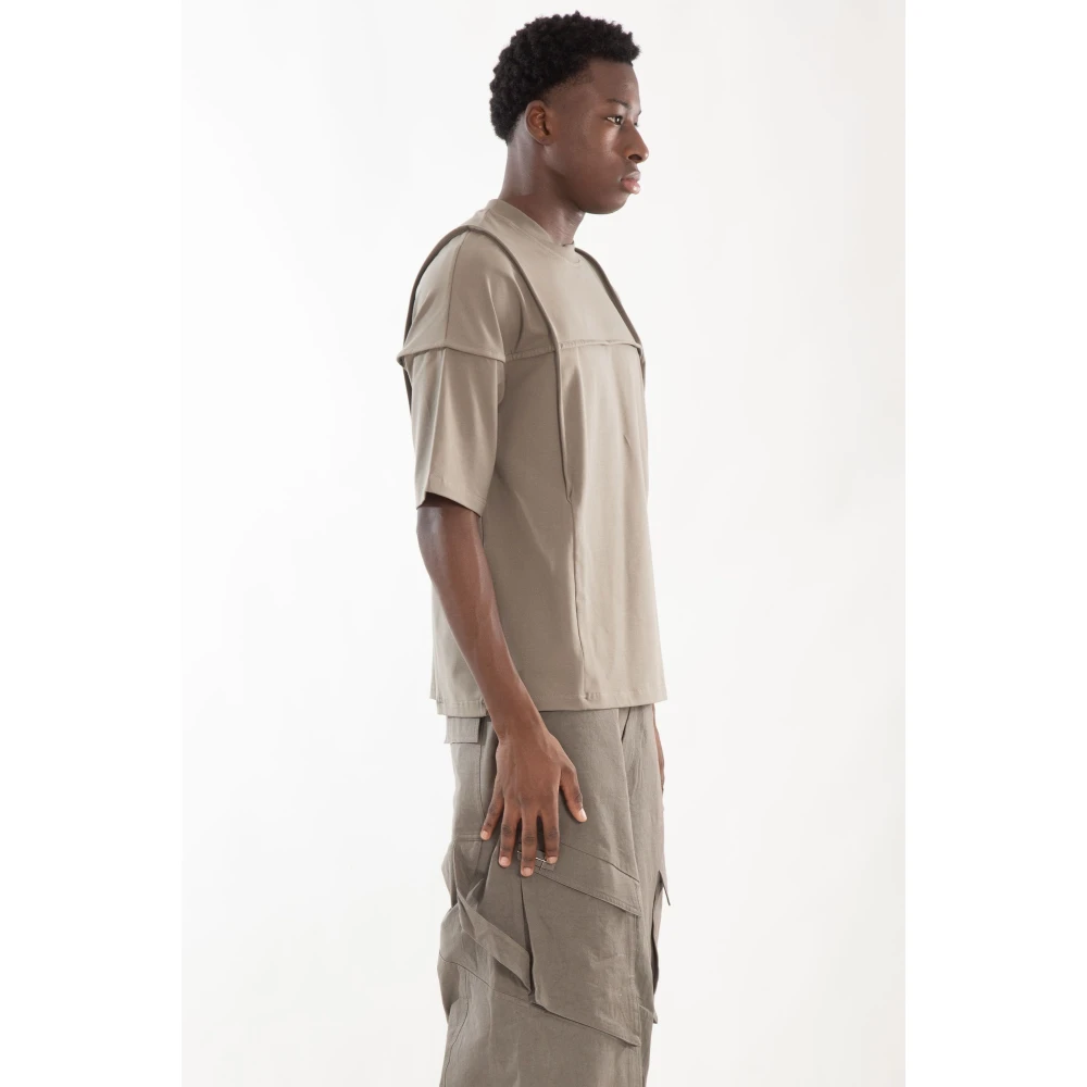 Heliot Emil Stoffige Groene H-Binding Tee Beige Heren