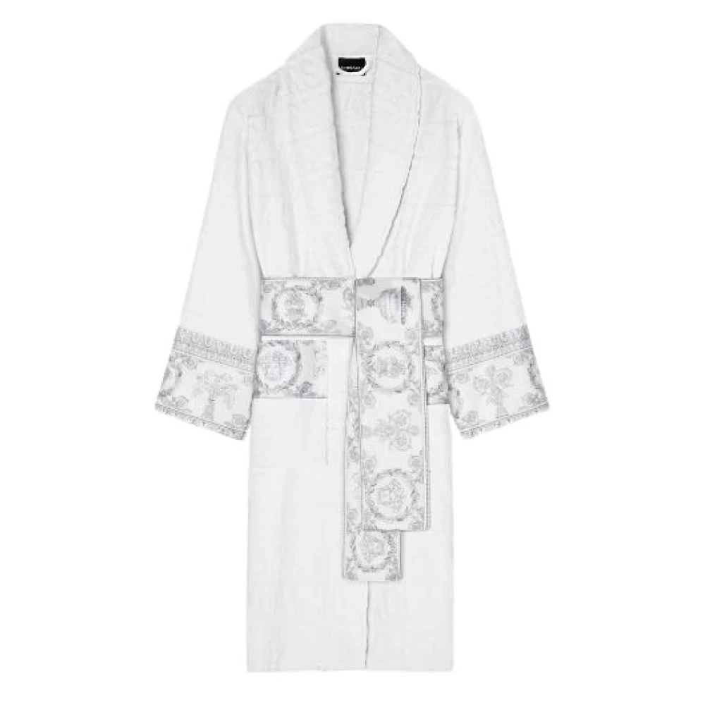 Versace Homme Blanc Vêtements De Nuit Et De Détente, Taille: M I ♡ Baroque Bathrobe