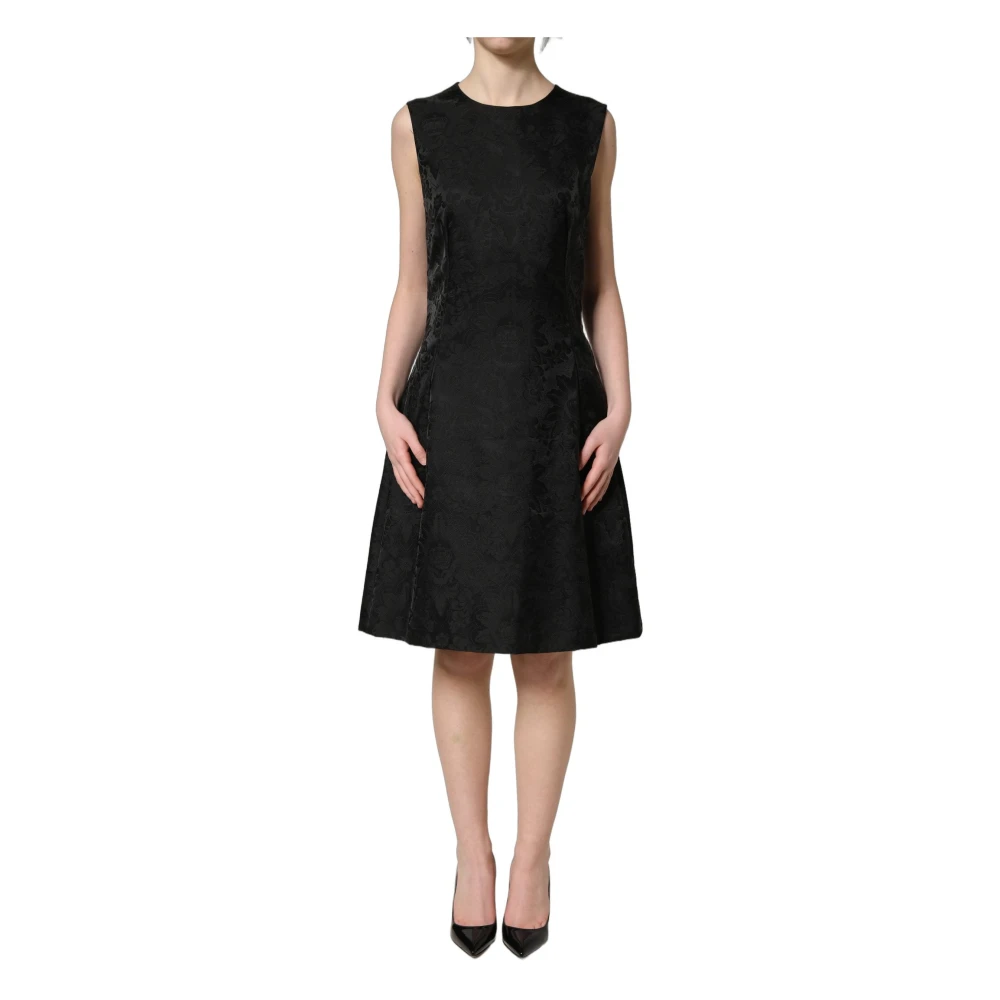 Dolce & Gabbana Women's Black Midi Dresses, S, Flared A-Line Dress