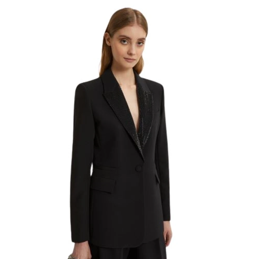 Ermanno Scervino Zwarte blazer met strass Black Dames