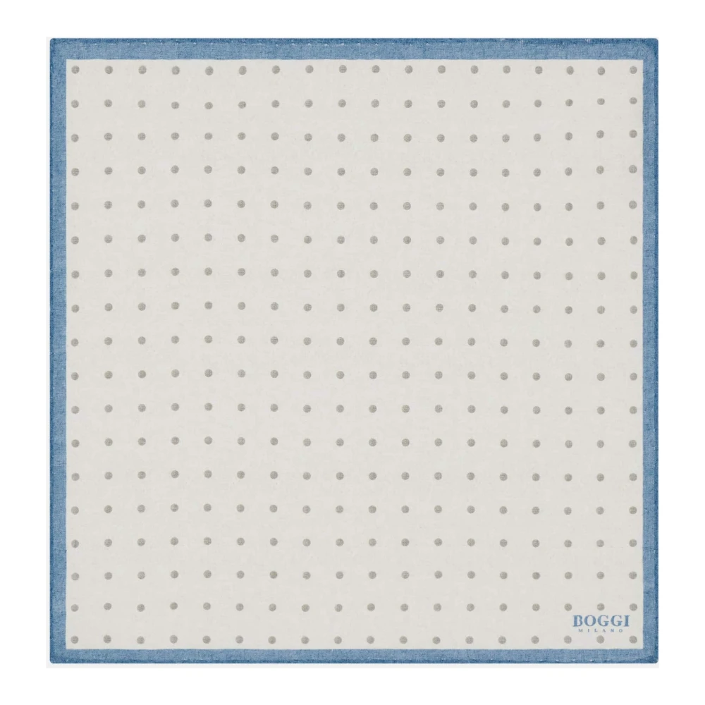 Boggi Milano Polka Dot Linnen Zakdoek Beige Heren