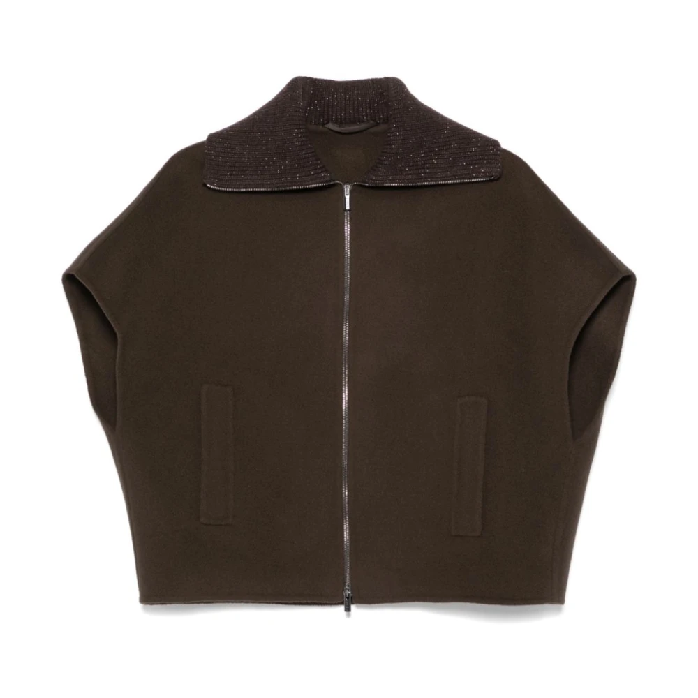 PESERICO Stijlvolle Winterjas Brown Dames