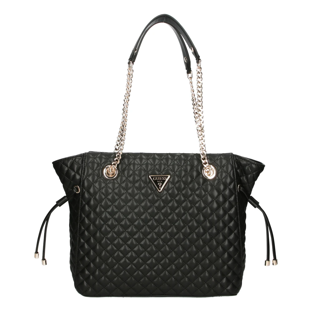 Guess Black Shoulder Bags, Female, One Size, Quilted Faux Leather Handbag