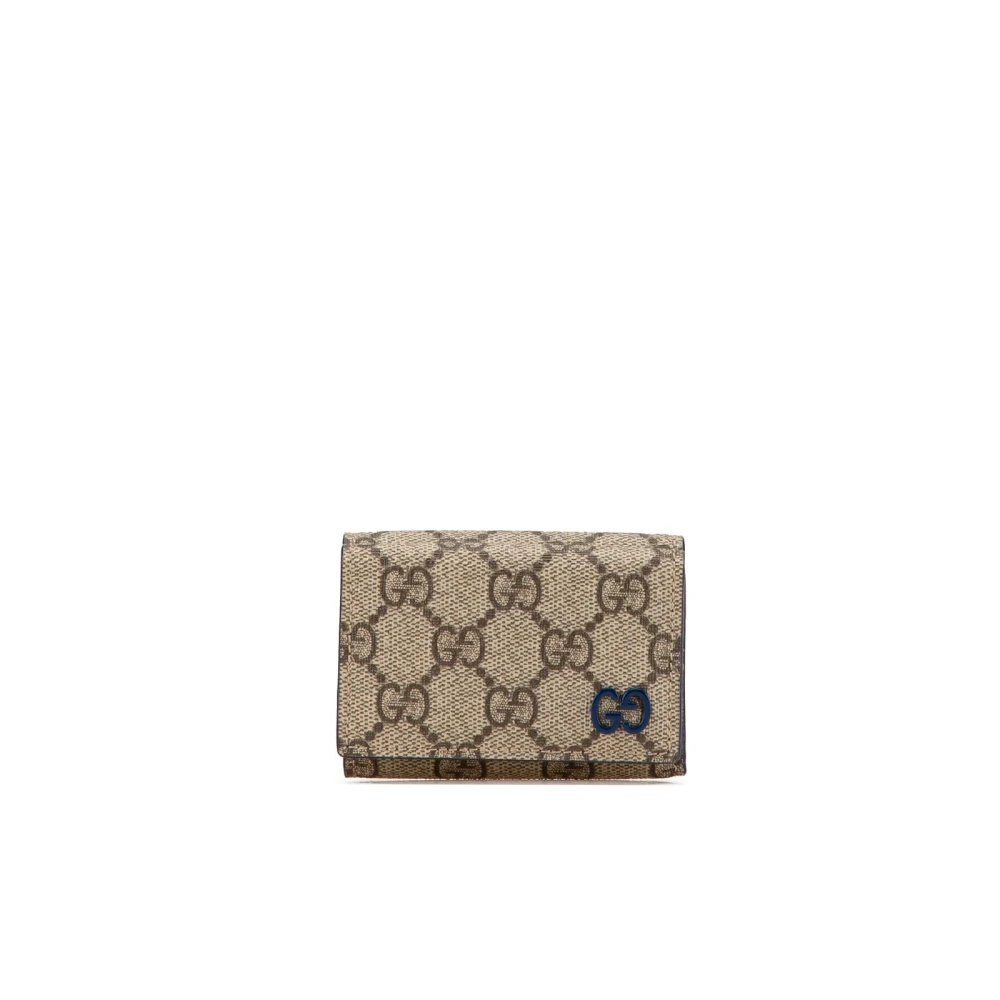 Gucci Vintage Women's Brown Pre-Owned Gg Supreme Compact Wallet