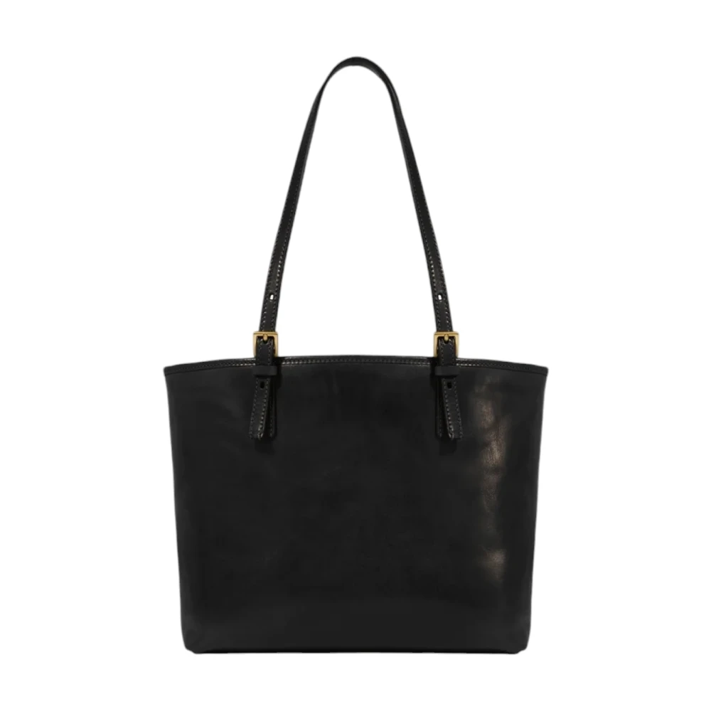 The Bridge Elegante Zwarte Leren Schoudertas Black Dames