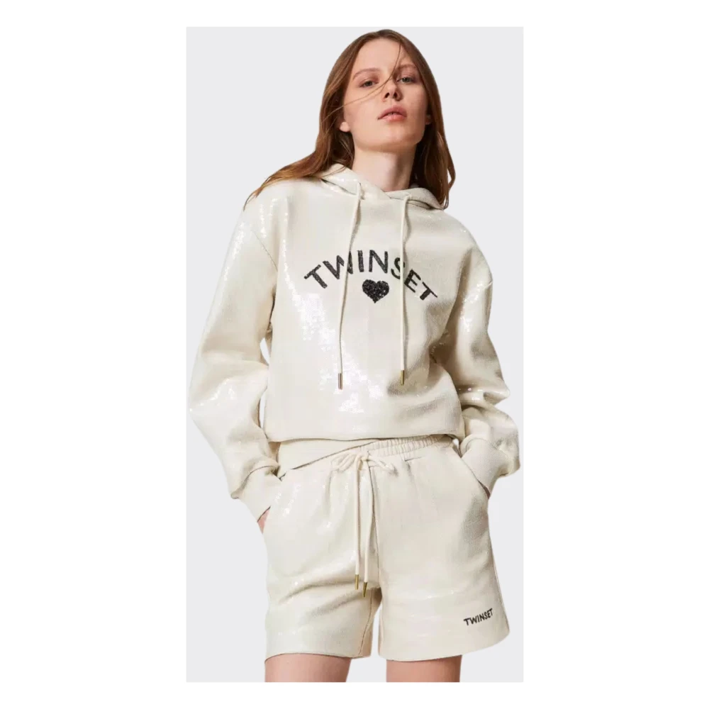 Twinset Beige Paillet Bermuda Shorts Beige Dames