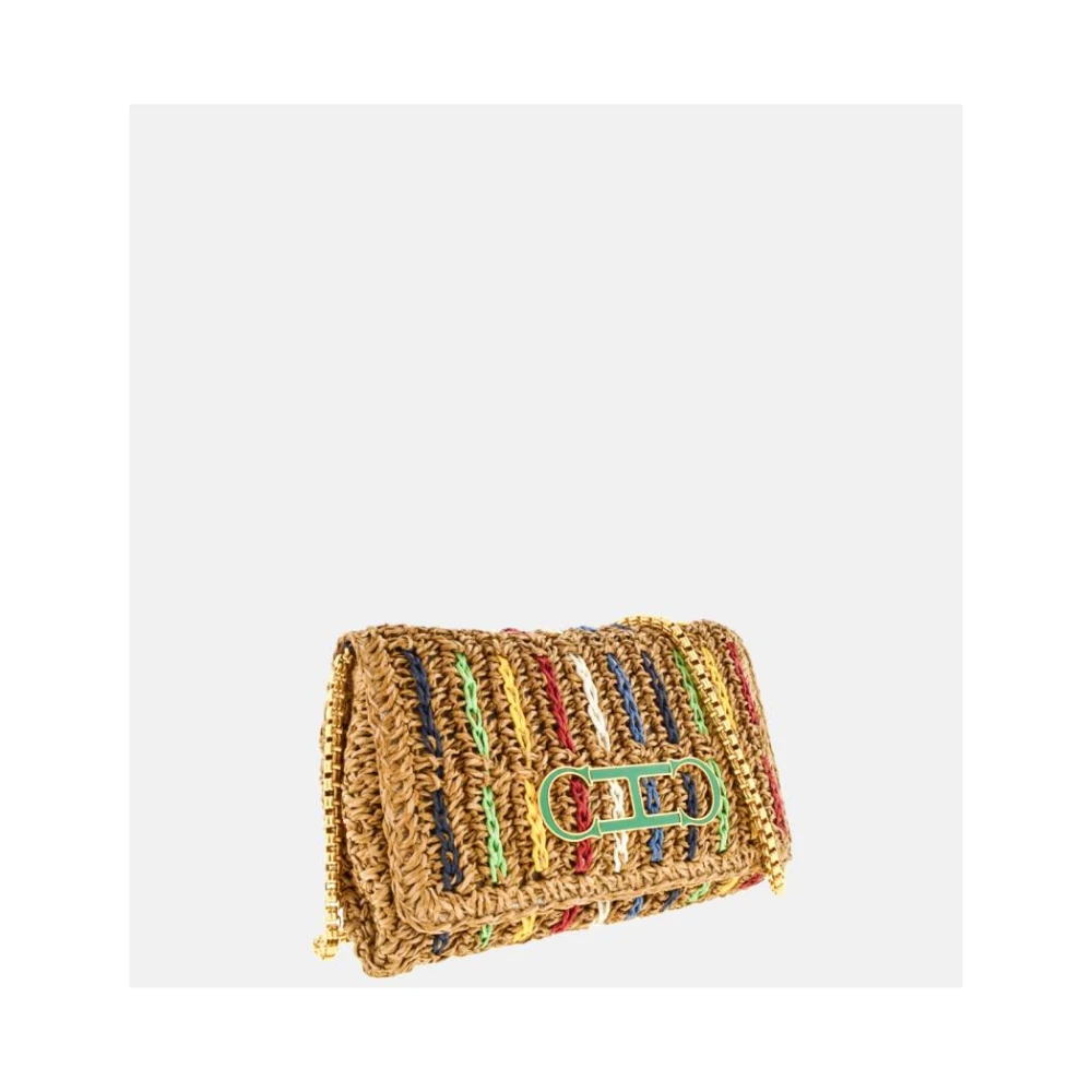 Carolina Herrera Gestreepte Soft Clutch met Gouden Armband Multicolor Dames