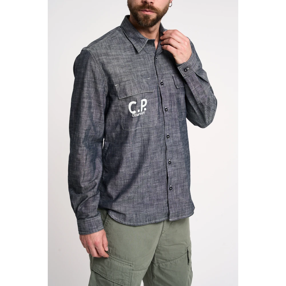 C.P. Company Denim Overhemd met Lange Mouwen Blue Heren