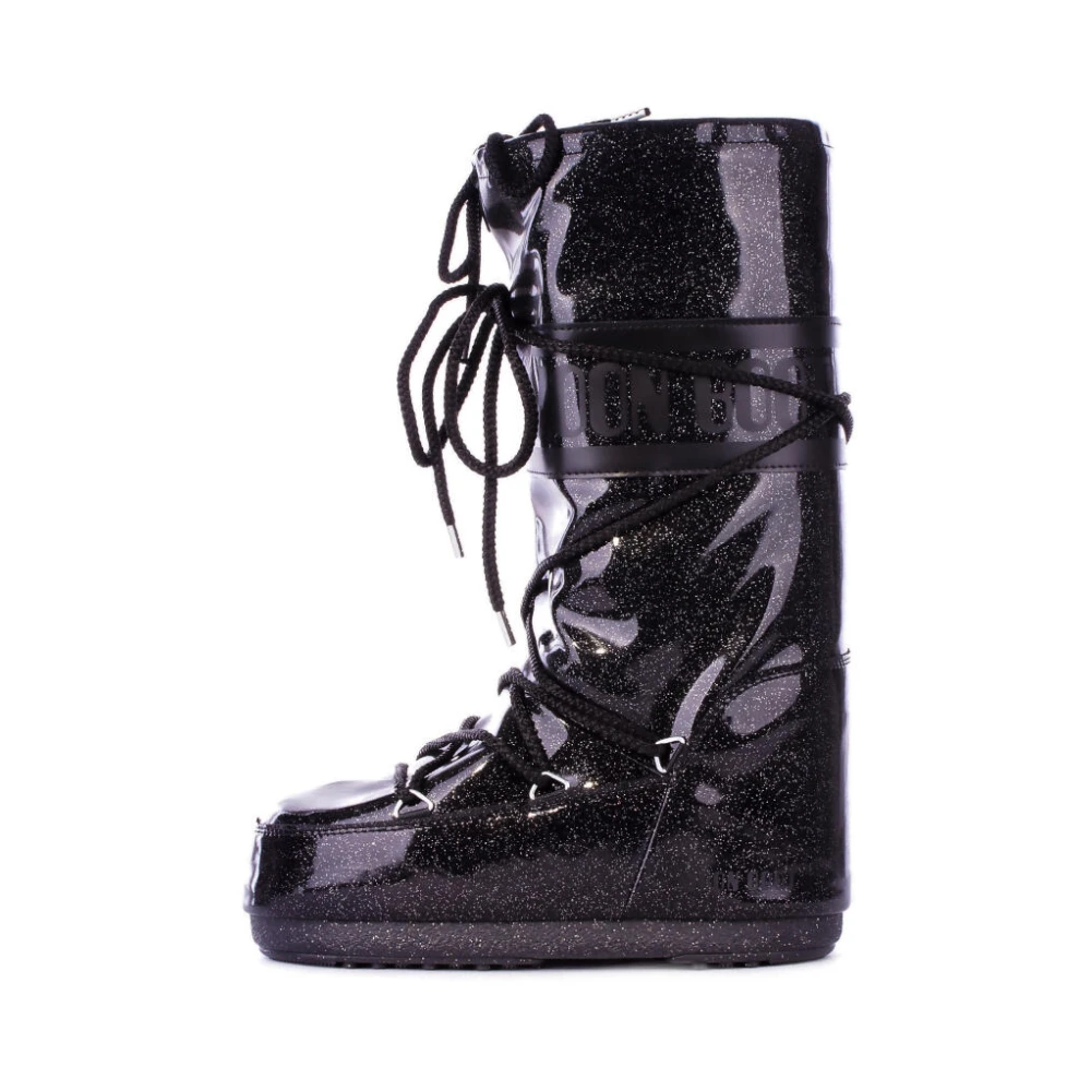 Moon Boot Women's Black Winter Boots With Nylon Upper - Winter Boots - 2 Uk - Shoes