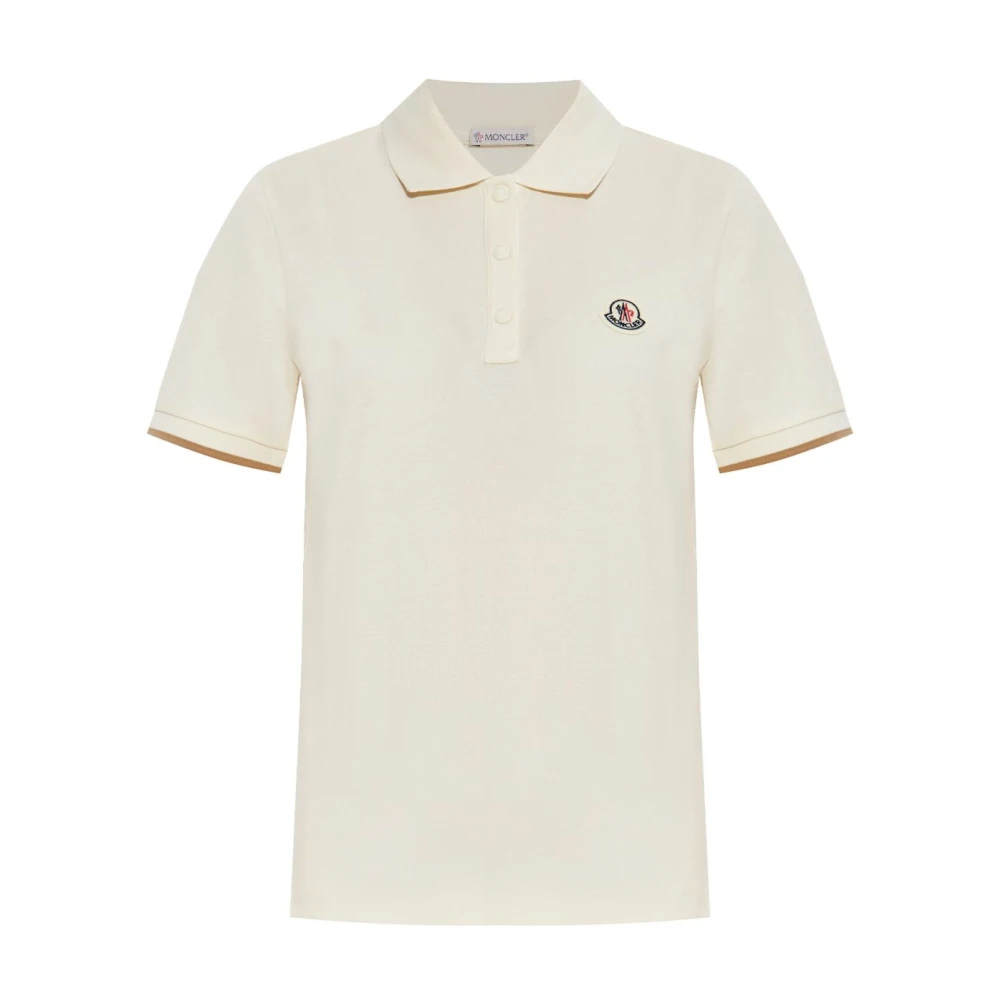 Moncler Beige T-Shirts And Polos Cream - Female - Polo Shirts - L - Tops