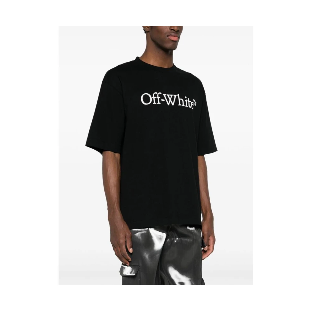 Off White Logo Print Crew Neck T-shirt Black Heren