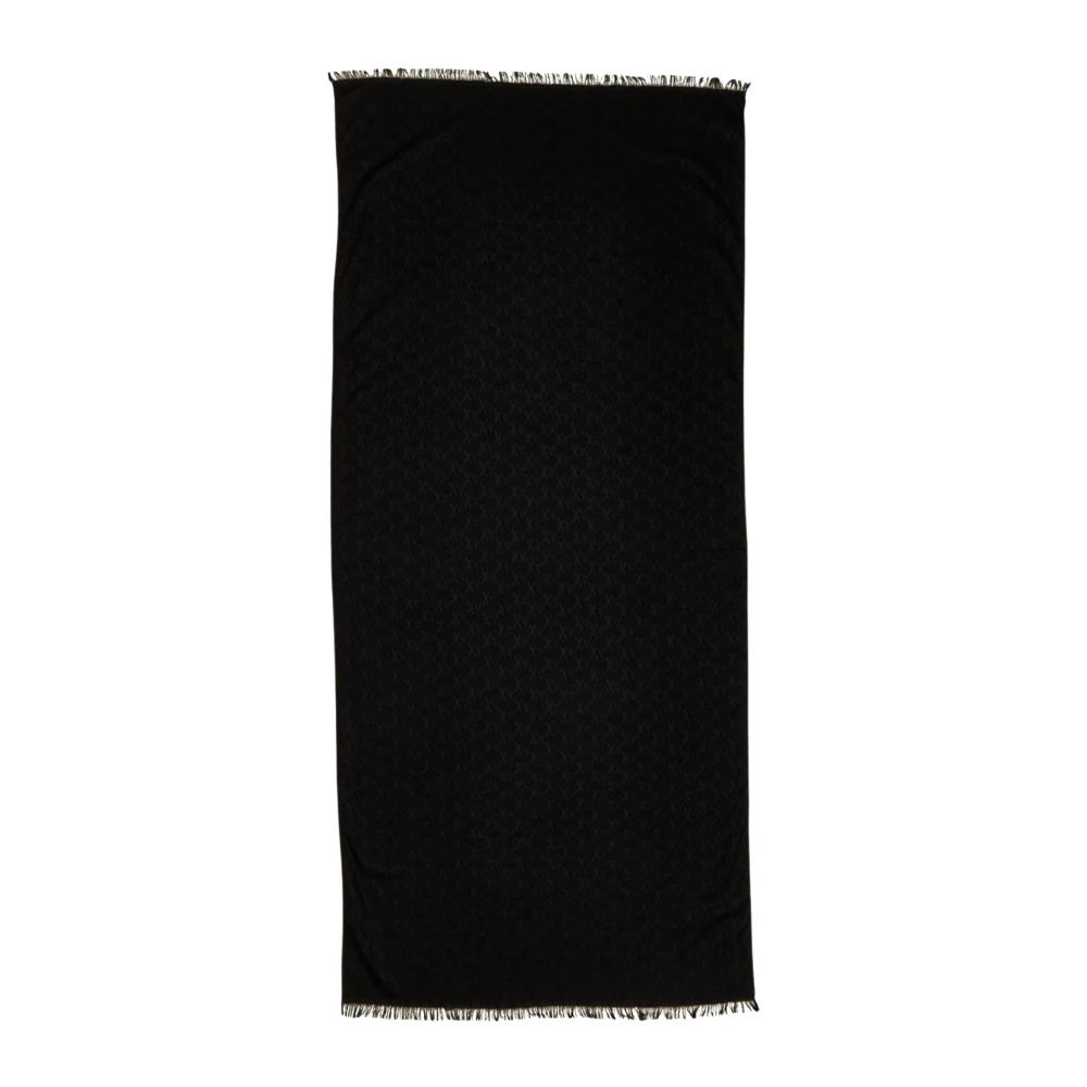 Armani Exchange Mannelijk Zwart Geblokt Logo Sjaal