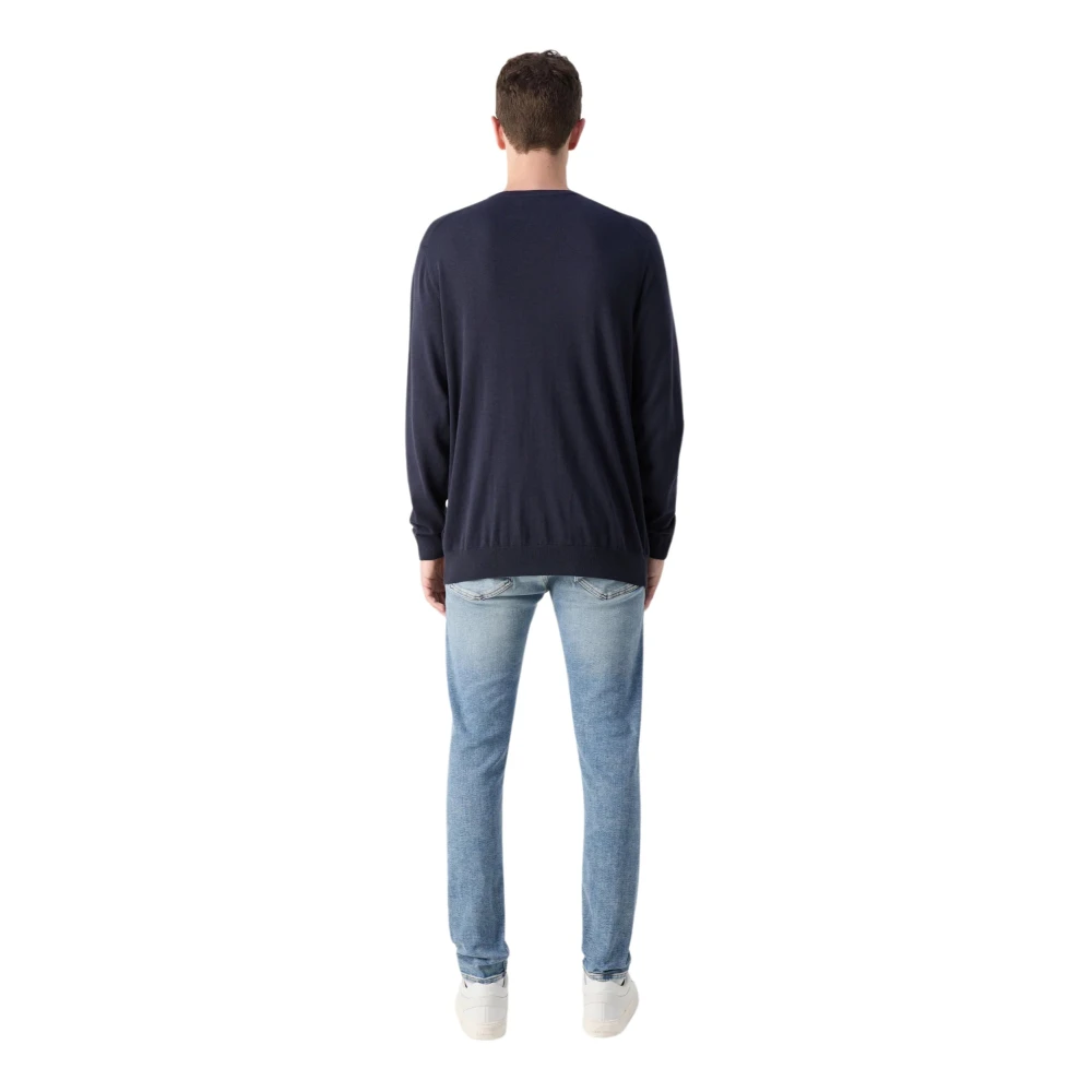 Calvin Klein Blauwe Trui Moderne Stijl Biologisch Katoen Blue Heren