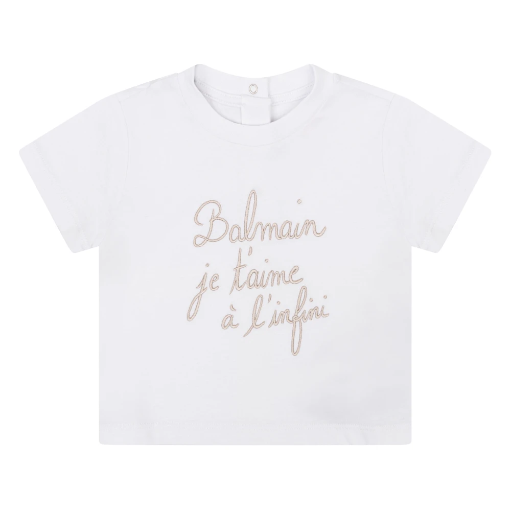 Balmain Unisex White T-Shirt Con Stampa