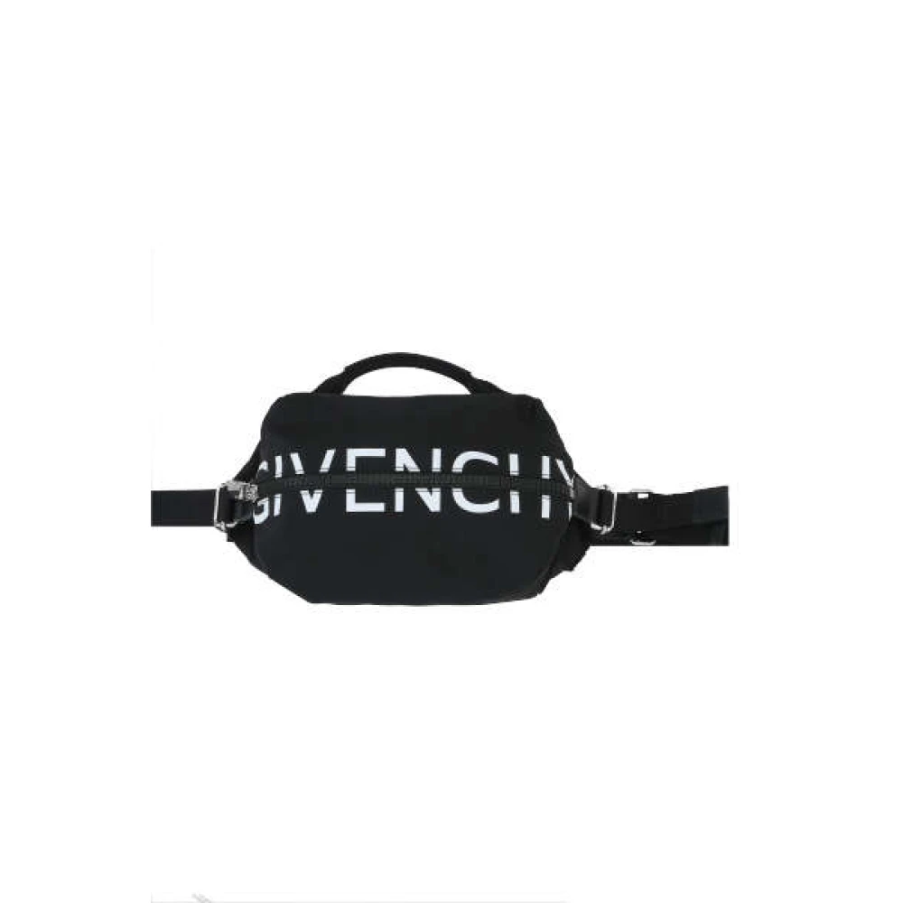 Givenchy Zwarte nylon schoudertas met gladde leren details Black Heren
