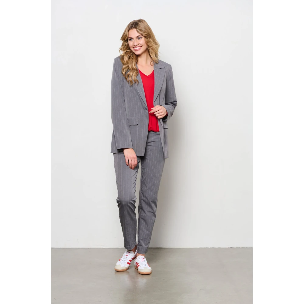 &Co Woman Pepita Stripe Travel Gray Dames