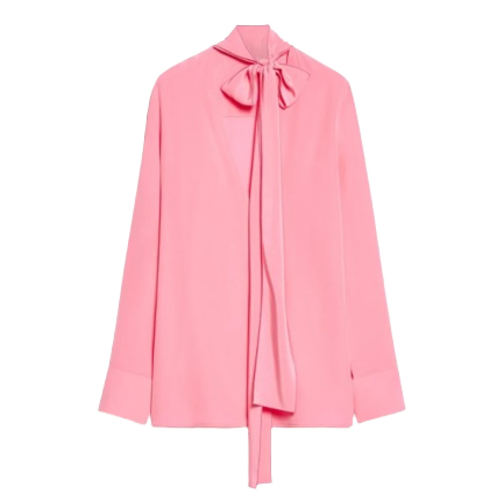 SPORTMAX Zijden Crepe de Chine Blouse Roze Pink Dames