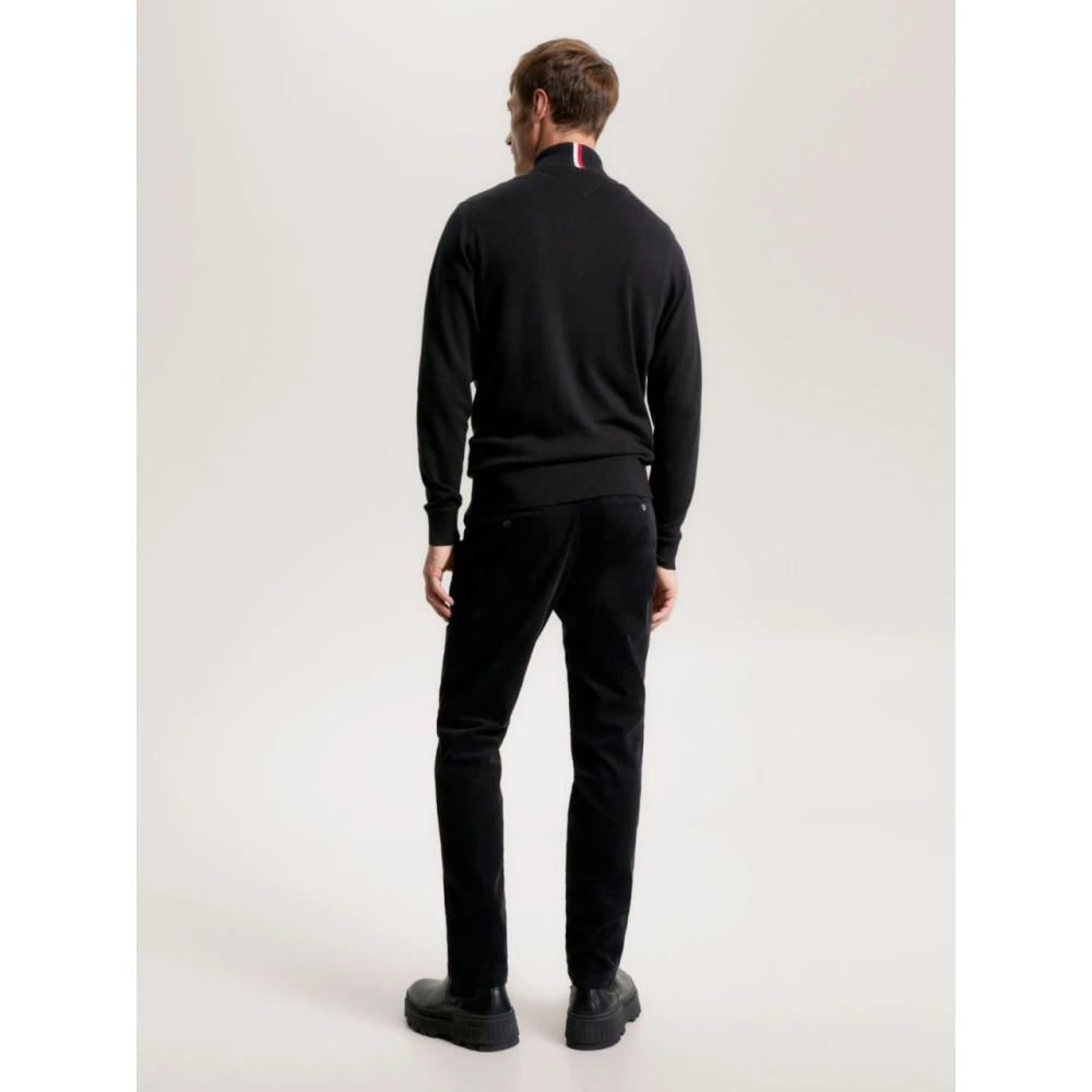 Tommy Hilfiger Pima Organisch Katoen Kasjmier Rits Thru Black Heren