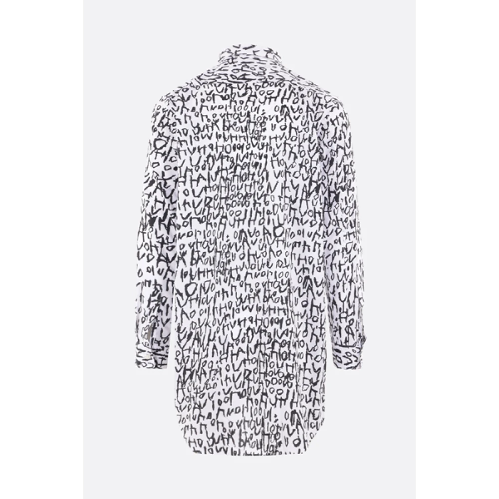 Comme des Garçons Oversized Shirt met Contrast Lettering Print Black Heren