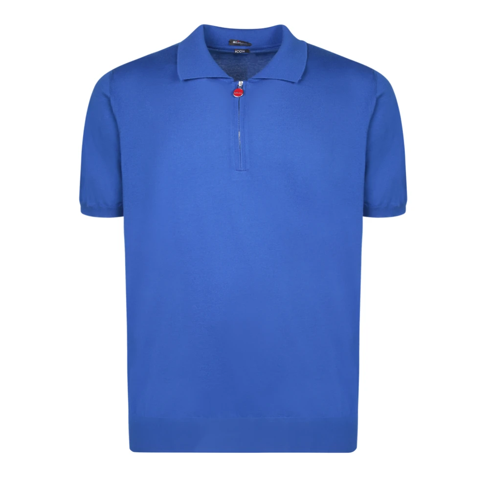 Kiton Blauwe T-shirts & Polos voor mannen Blue Heren