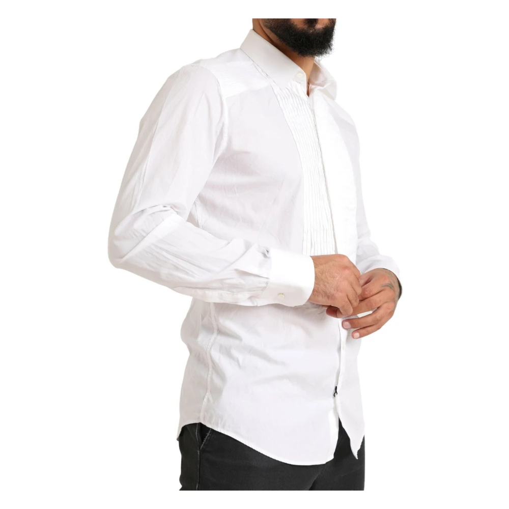 Dolce & Gabbana Elegant wit Slim Fit overhemd White Heren