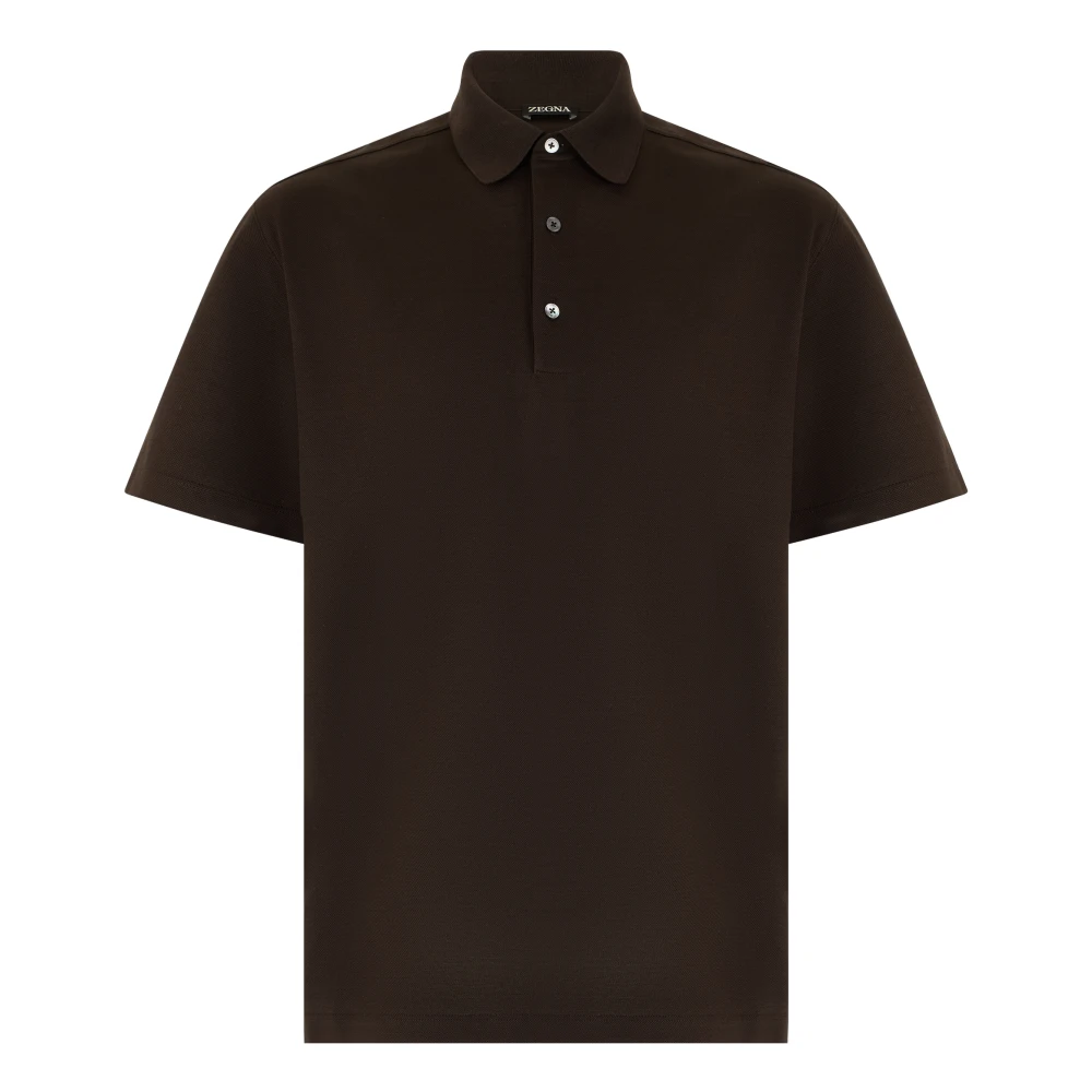 Zegna Herr Brun Toppar 3XL, Bomull, Pikétröja I Bomull