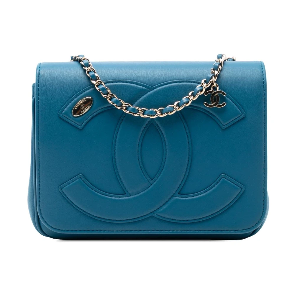 Chanel Vintage Women's Blue Pre-Owned Chain Flap Bag