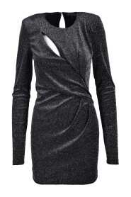 Czarna/Srebrna Sukienka dla Kobiet