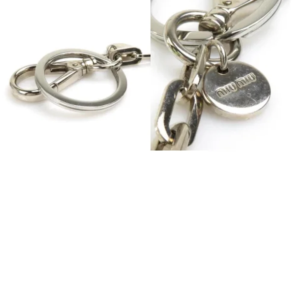 Miu Pre-owned Fabric key-holders Gray Dames