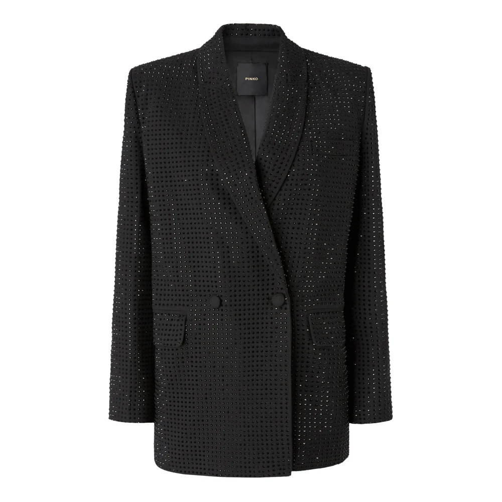 Pinko Women's Black Blazers, Xs, Double-Breasted Blazer