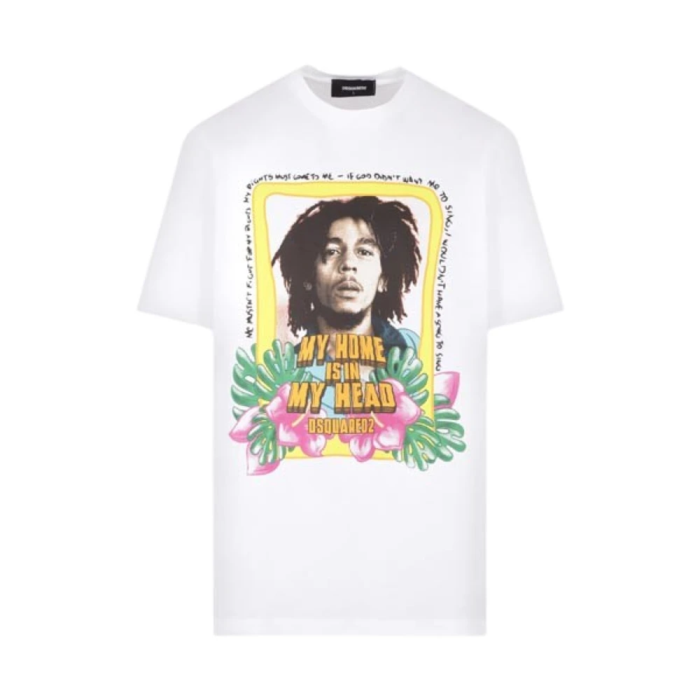 Dsquared2 Men's White Bob Marley Skater T-Shirt