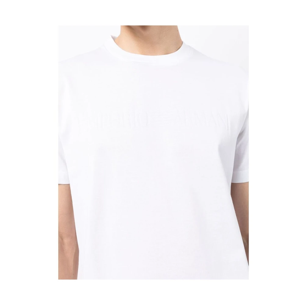 Emporio Armani Wit Katoenen Crew-Neck T-Shirt White Heren