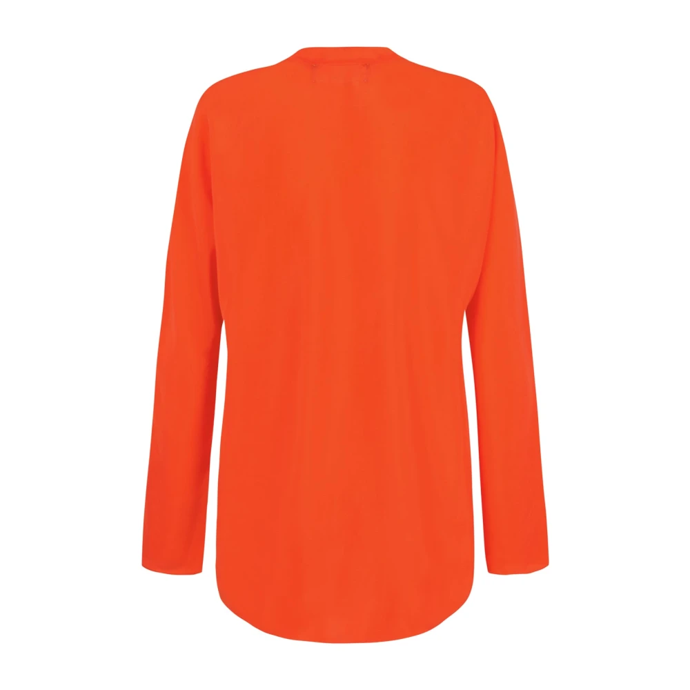 Cortana Zijden Top met Mao Kraag Red Dames