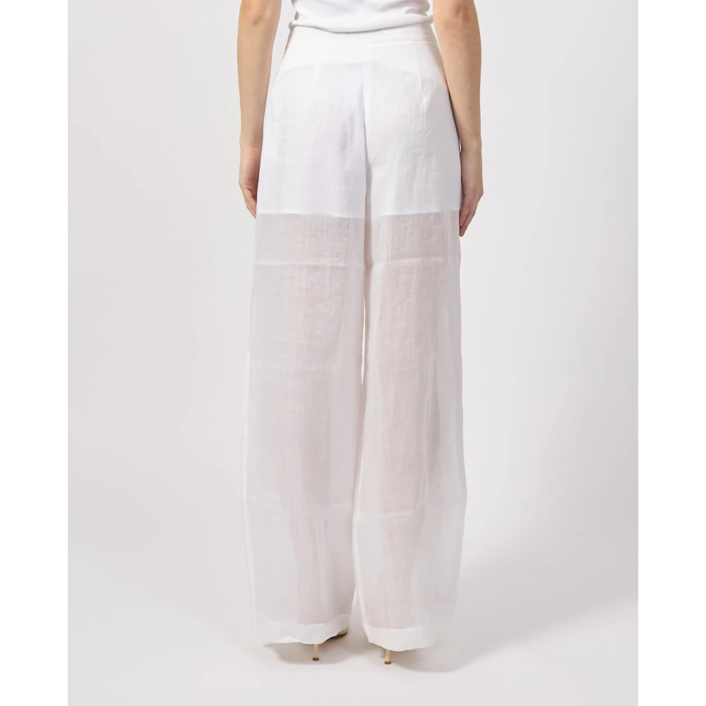 Armani Exchange Witte Palazzo Broek Transparant Vrouw White Dames