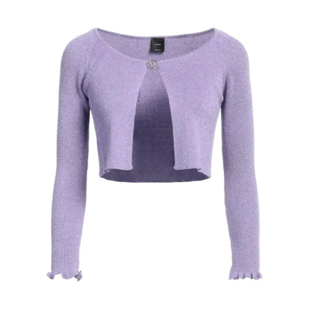 pinko Lurex Geribbelde Vest Trui Purple Dames