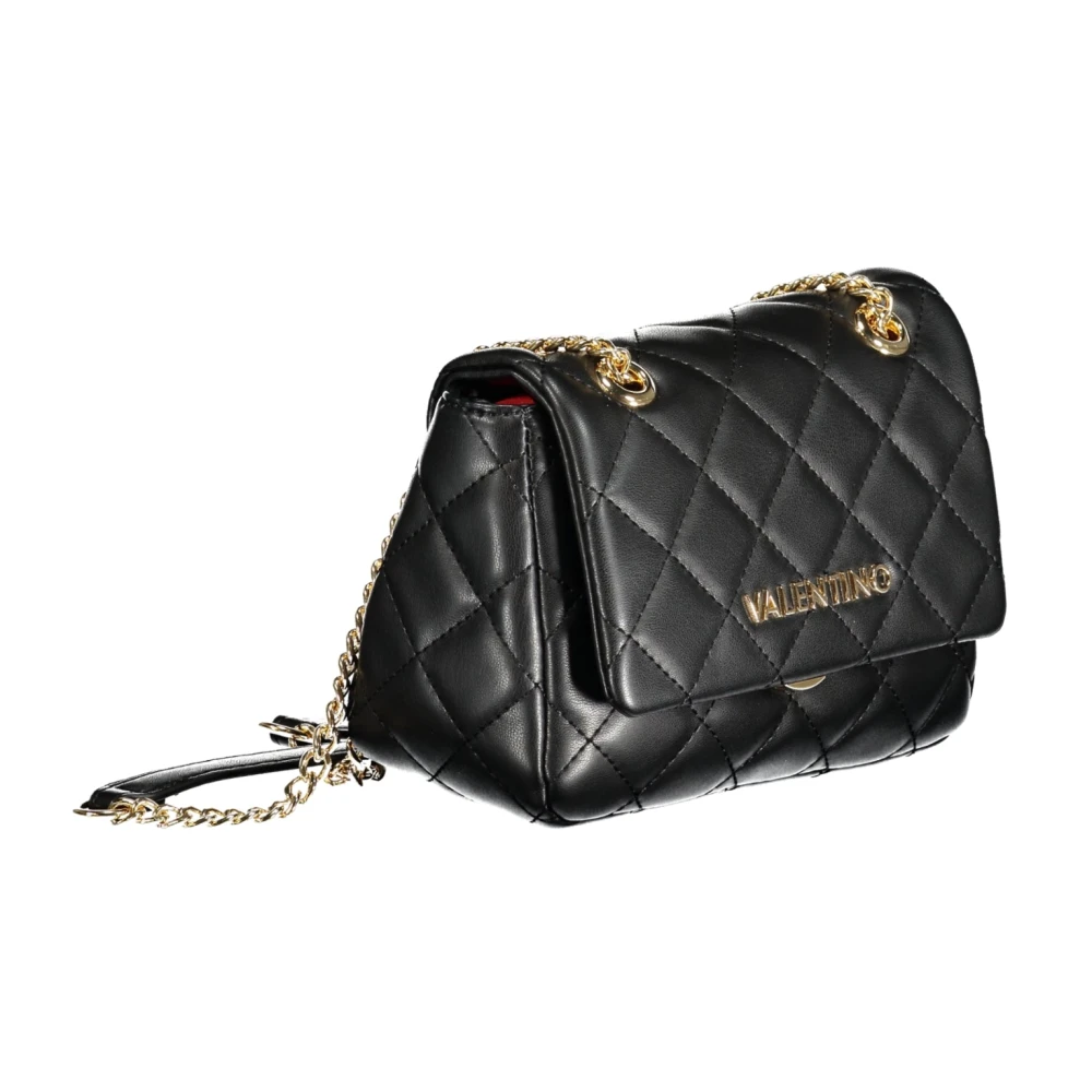 Valentino by Mario Valentino Zwarte Schoudertas met Kettingriem Black Dames