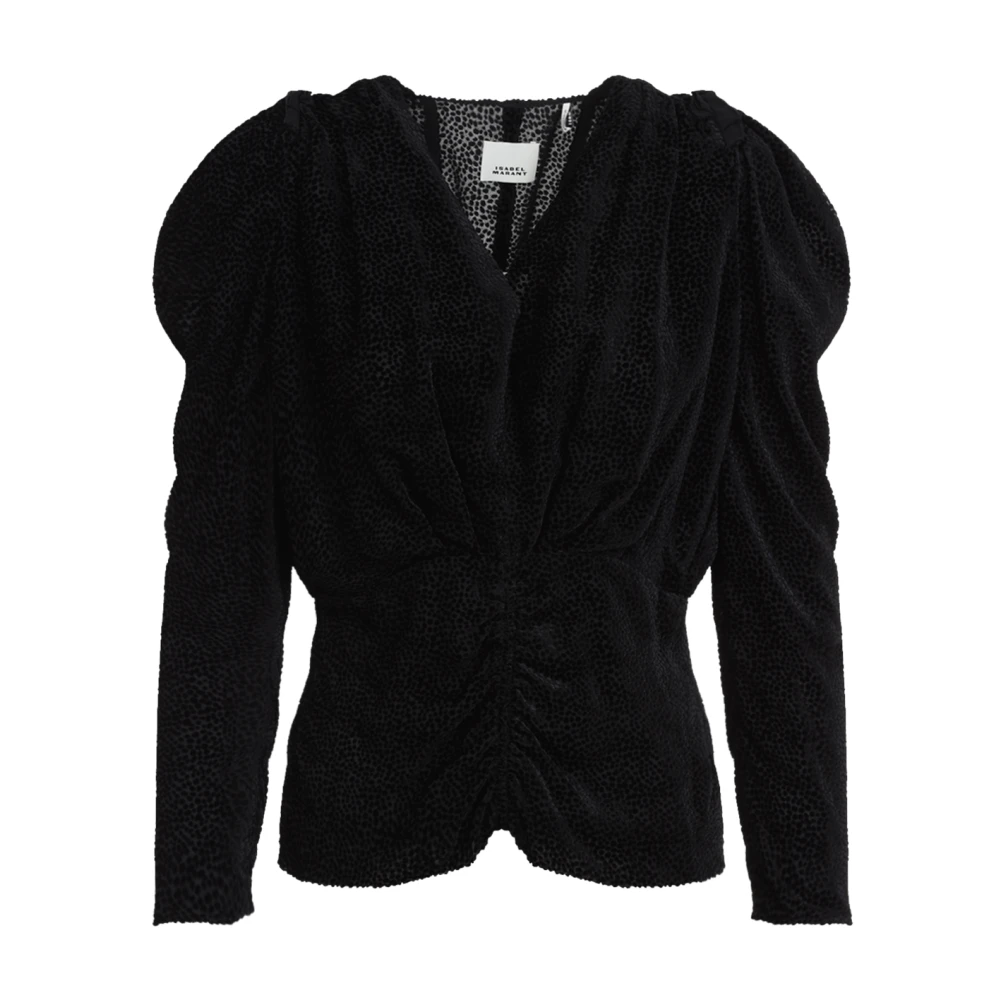 Isabel marant Zwarte Zijden Shirt Moderne Stijl Black Dames