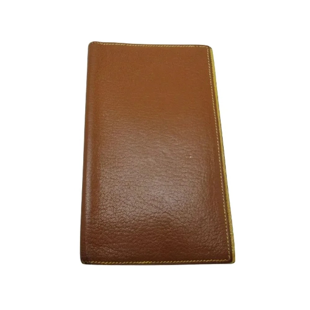 Hermès Vintage Pre-owned Leather wallets Brown Unisex