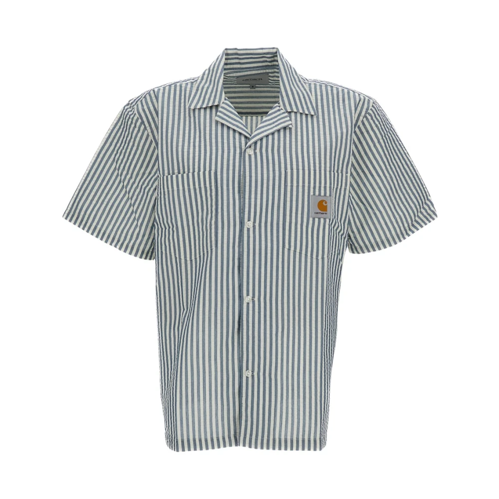Carhartt Wip Men's Multicolor Short Sleeve Shirts, M, Leavel Striped Pocket Shirt