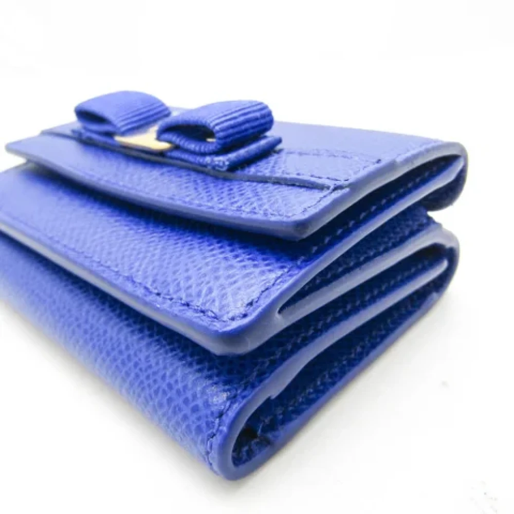 Salvatore Ferragamo Pre-owned Leather wallets Blue Dames