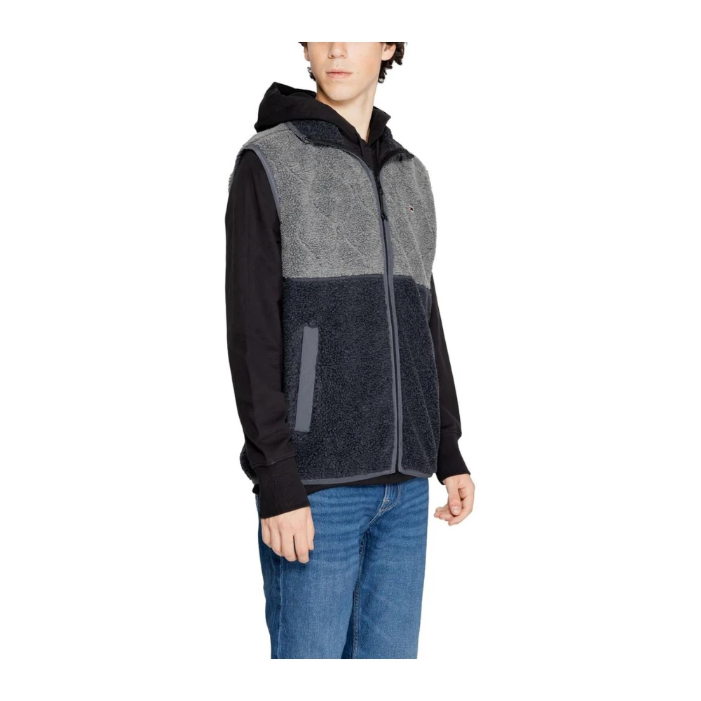 Tommy Jeans Zwarte Polyesterjas Herfst Winter Black Heren