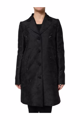 zwarte-bloemenbrokaat-trenchcoat
